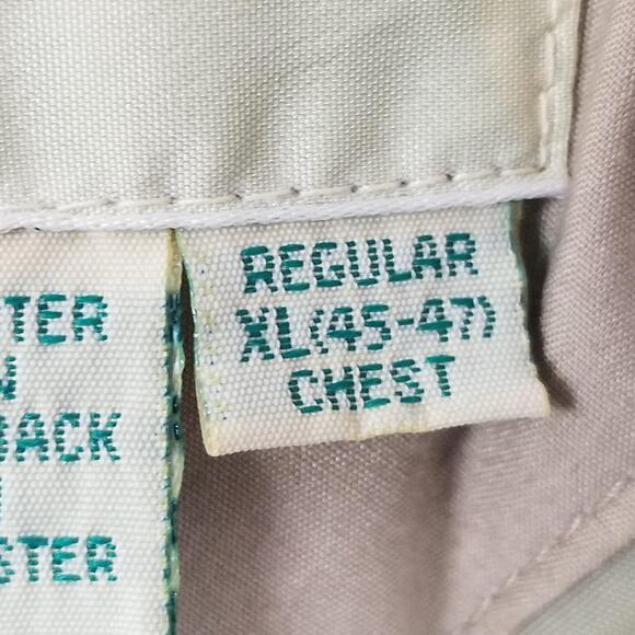 Vintage St Johns Bay Jacket Mens XL Tan Hooded Bomber Puffer Made Korea 90s - Picture 9 of 16